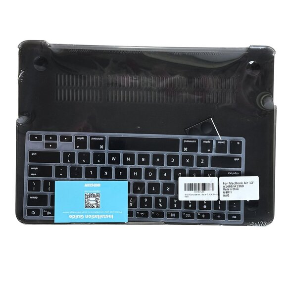NWT IBENZER Macbook Air 13" A1466/A1369 Hard Shell Case Keyboard Cover Black - Picture 1 of 6